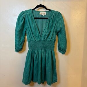 Cleobella Teal V-Neck Dress